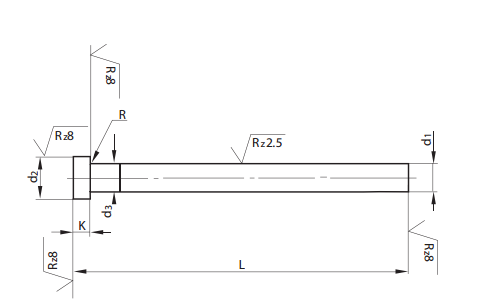 EJECTOR PIN DIN 1530 A