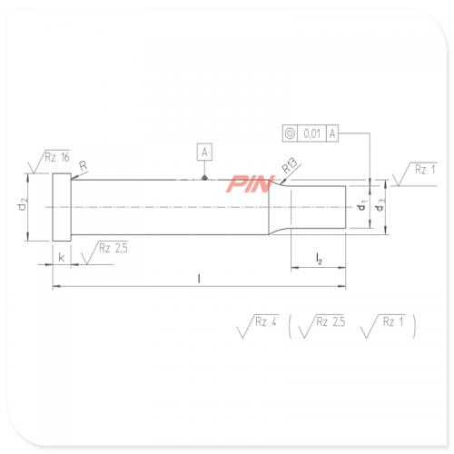 Round punches with long reduced shaft