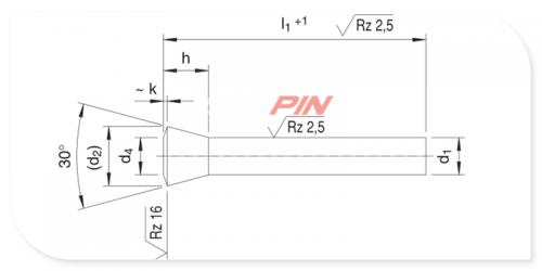 Piercing punches with conical head, 30°