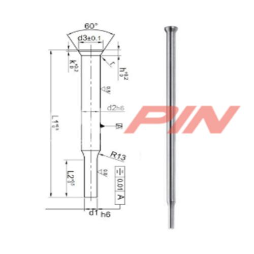 Round punches with stepped shaft, DIN 9861, type C