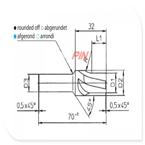 Piloted center bore for piercing punches with trumpet head