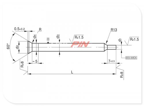 Round precision piercing punches form CA DIN 9861 Form CA