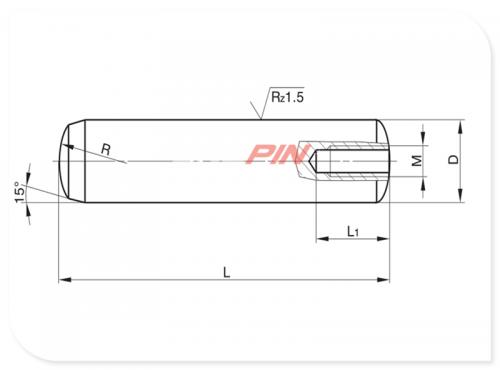 Precision dowel pins with tapped hole DIN 7979