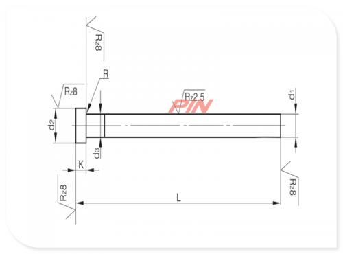 Auswerferstifte zyl. Kopf Form AH DIN ISO 6751 AH