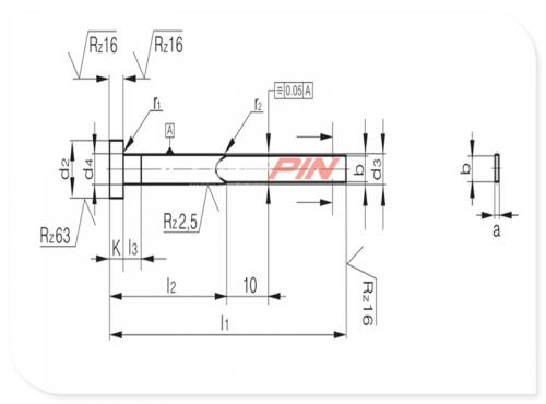 Blade ejectors nitrided DIN ISO 8693 F