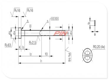 Flachauswerferstifte gehärtet mit 4 eckenradien 0,2 mm DIN ISO 8693 FH