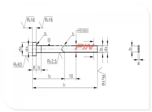 Espulsori con testa cilindrica temprati a lamella DIN ISO 8693 FH